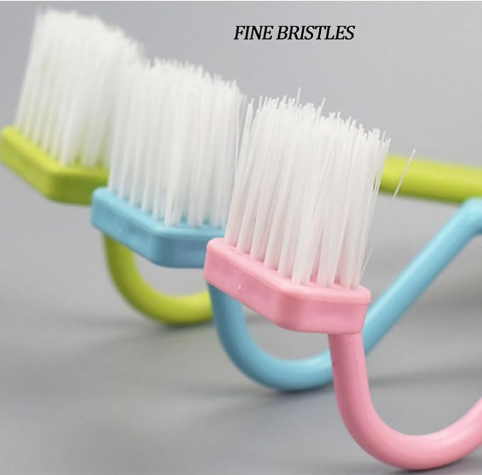3 Pcs Plastic Curved Small Toilet Brushes Bathroom Plastic Cleaning Brushes - Image 3