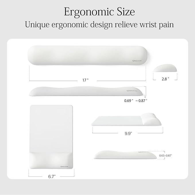 UnivoColors Design-Wave Set of Keyboad Wrist Rest & Mouce Pad, Artificial - Image 5