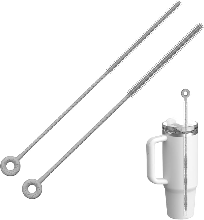 2Pcs Silicone Straw Cleaner Brush, Dual-Size Brushes, Clean by se7en
