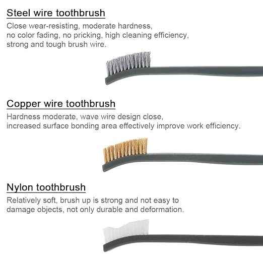 OriGlam Mini Wire Brush Set, Paint and Dirt Remover, Cleaning Welding Slag and - Image 4