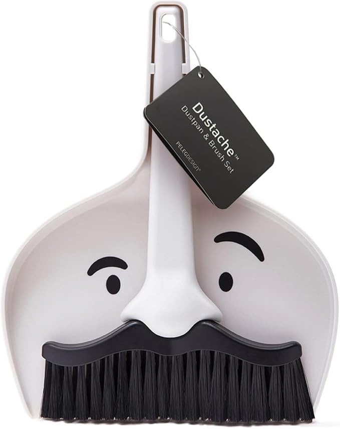 Peleg Design Dustache Small Dustpan and Brush Set, Mini Broom and Dustpan Set by PELEGDESIGN