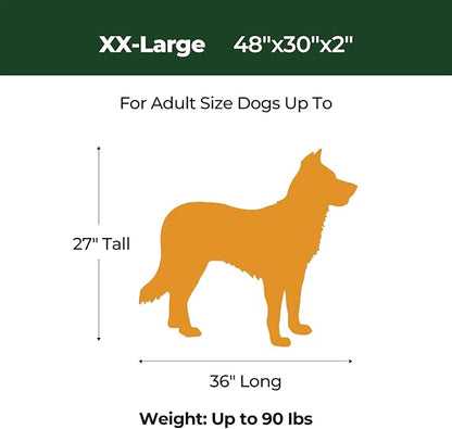 BALANCE Dog Crate Bed, Orthopedic Dog Bed Pad with Waterproof Liner, Washable Crate Foam Pet Mat for Large, Medium, Puppy Dogs Breeds, Mint Leaf, 48"x30"x2"