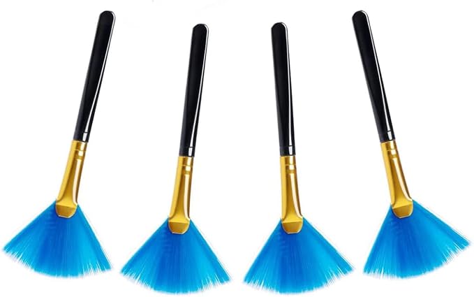 4PCS Super Soft Cleaning Fan Brush Fibre Blue 12.5cm Cleaning Computer Keyboard - Image 4