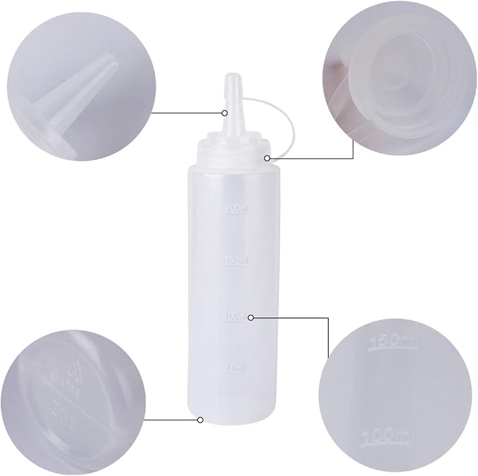 2 Pack 8oz Plastic Sauce Bottle Squeeze Squirt - Image 3