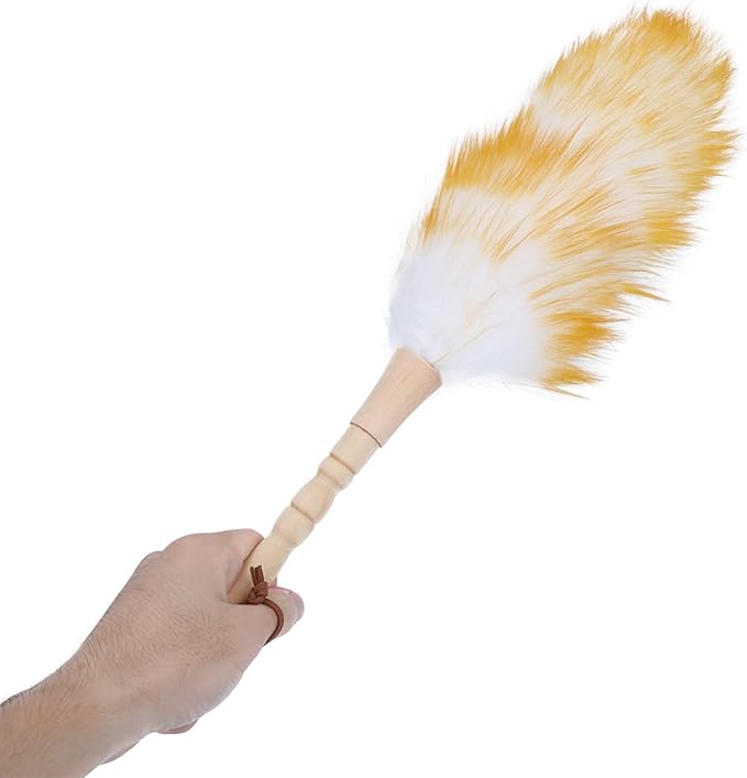 Lambswool Duster with Solid Wooden Handle, Antistatic Soft Wool Duster Dust - Image 9