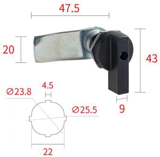 WJSKDQ 4PCS Thumb Operated Offset Thumb Cam Lock Black Cam Lock - Image 5