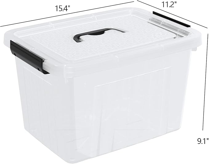 18 Quart Clear Plastic Storage Latching Bin - Image 2