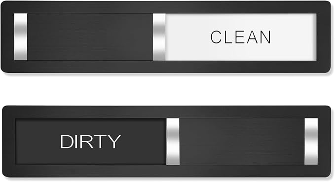 Dishwasher Magnet Clean Dirty Sign, Stainless Steel Magnetic Clean Dirty by Unknown