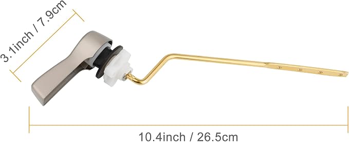 Hibbent Universal Metal Side Mount Toilet Handle Replacement Kit, Brass Toilet - Image 8