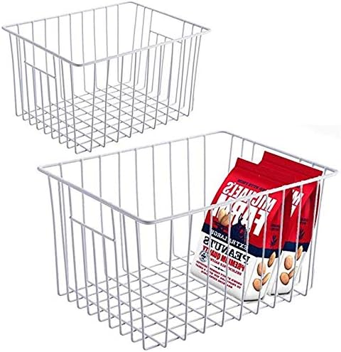 Slideep Freezer Baskets Storage Basket Organizers, Deep Wire Farmhouse Bins - Image 6