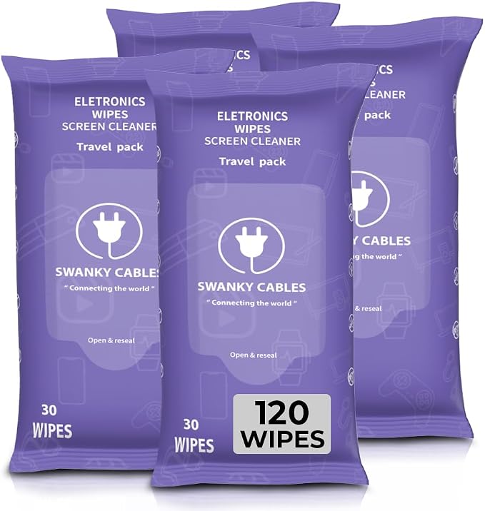 Screen Cleaner Wipes: Electronic Wipes by SWANKYCABLES