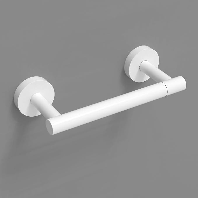 White Toilet Paper Holder SUS304 Stainless Steel Double Post Pivoting Toilet - Image 2