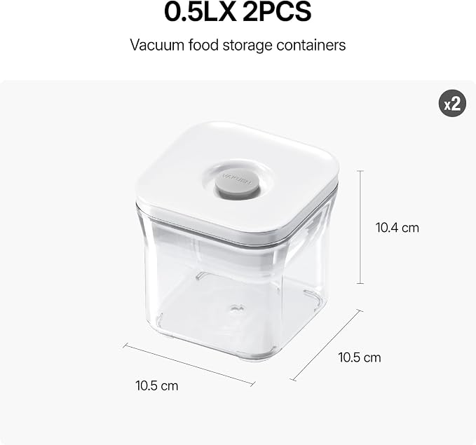 VAKUEN Premium Airtight Food Storage Containers, Smart One-Click Seal Lid - Image 2