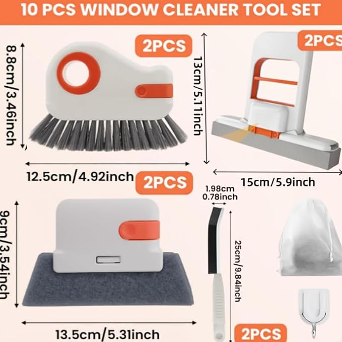 Window Cleaning Tool Set, 10 Pack Multi-Purpose Window Track Cleaner - Image 7