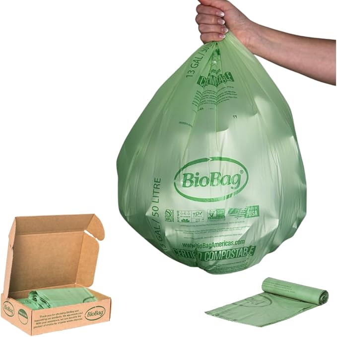 13 Gallon Tall Kitchen Compostable Trash Bags by BioBag, BPI Certified by BioBagAmericasInc