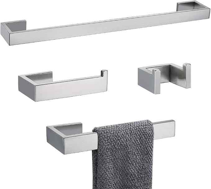 TNOMS 4 Pieces Bathroom Hardware Accessories Set Towel Bar Towel Holder Robe by TNOMS