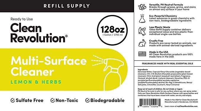 Clean Revolution Multi-Surface Cleaner Refill Supply | Non-Toxic, Eco-Friendly - Image 4