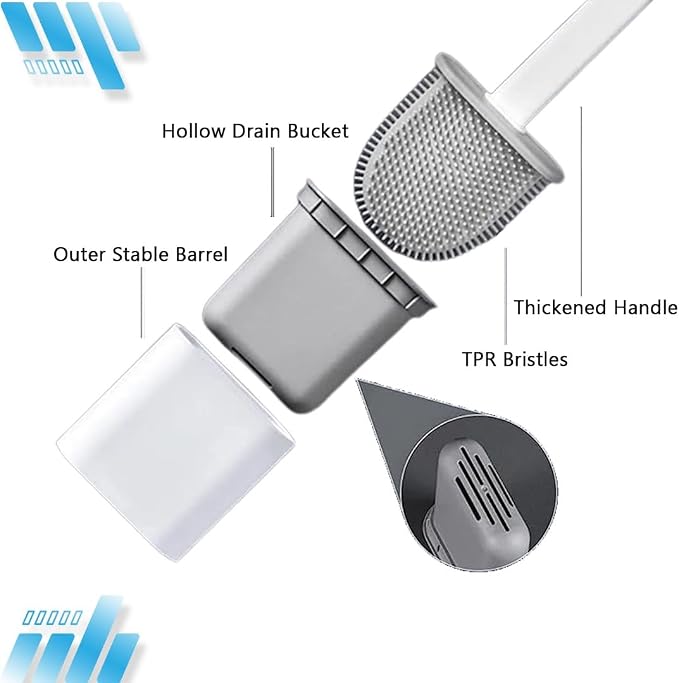 Toilet Brush Silicone and Holder Set – Pack of 1 Wall Mounted Toilet Brush - Image 5