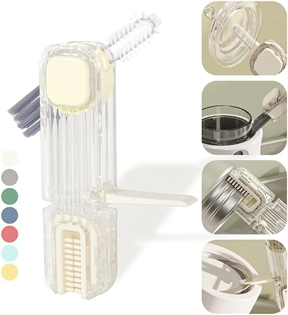 4 in 1 Cup Lid Gap Cleaning Brush, Mutipurpose Tiny Silicone Cup Holder Cleaner by VIDONIO