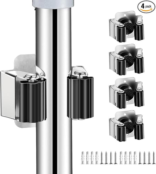 AKOAK Broom and Mop Rack Holder, Wall Storage Organizer, Screw Mount, Garden by AKOAK