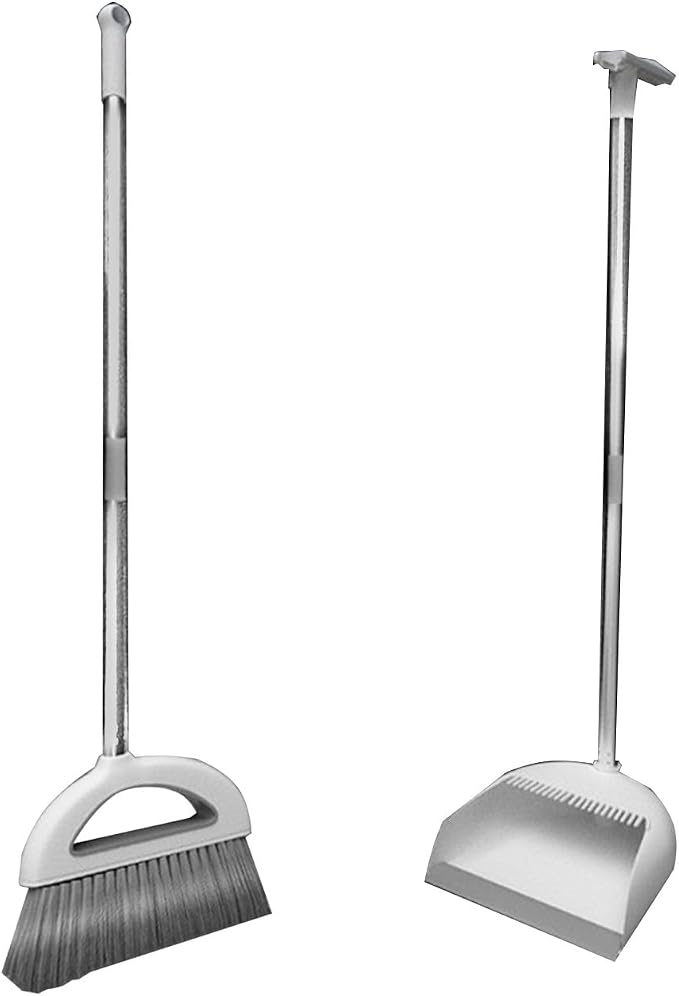 Brooms and Dustpan Set with 35" Long Handle, 182° Rotatable Standing Storage - Image 6