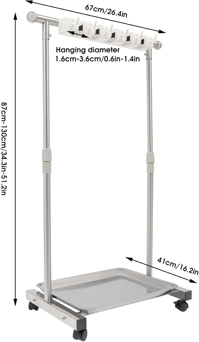 Broom Mop Holder, Movable Put Wet Mops Broom Floor Standing Cleaning Tool Rack - Image 5