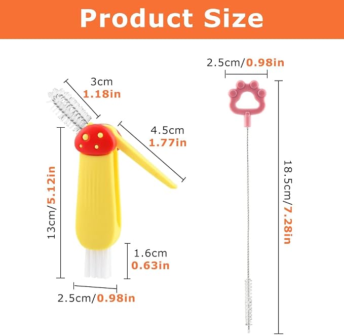 3 in 1 Cup Lid Cleaning Brush Multifunctional Cup Lid Ga-p Cleaner, Portable - Image 2