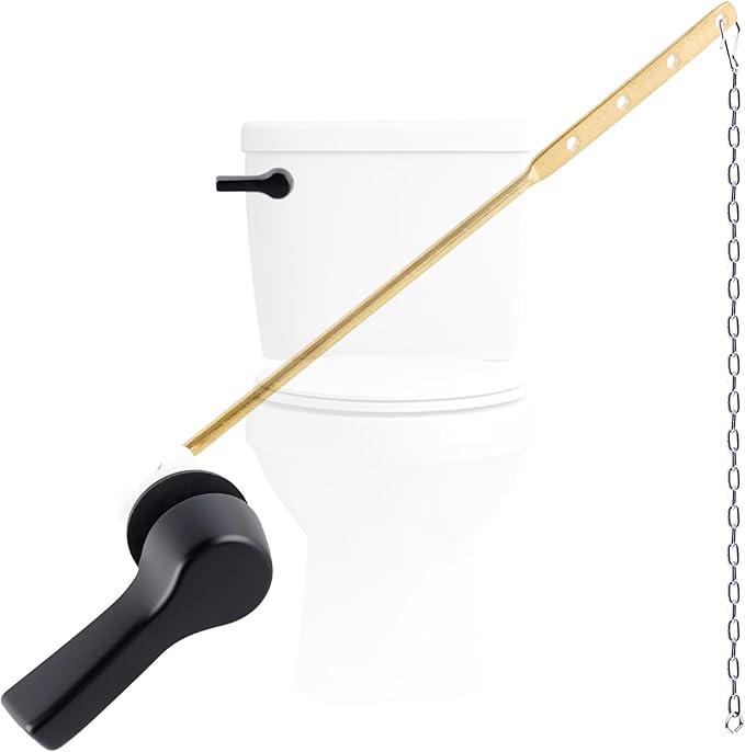 Black Metal Toilet Handle Lever Flush Replacement, Universal Front Mount Toilet by Greatcomfortathome