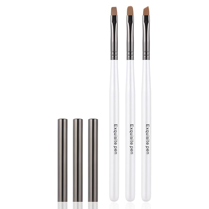 White Nail Art Clean Up Brushes by INENK