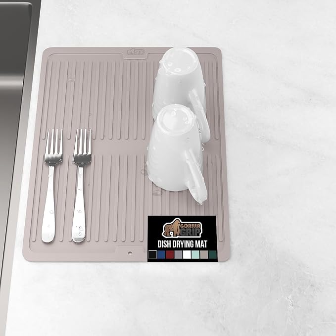 GORILLA GRIP 100% BPA-Free Patented Silicone Dish Drying Mat by GorillaGrip
