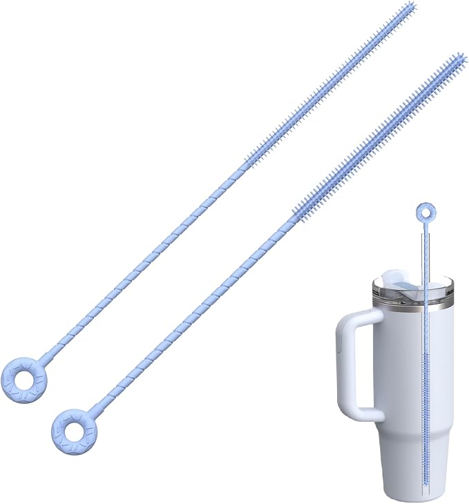 2Pcs Silicone Straw Cleaner Brush, Dual-Size Brushes, Clean by se7en