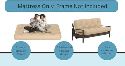 Royal Sleep Products by The Futon Factory 6 inch Foam Futon Mattress - Solid Navy Cover - Twin Size - CertiPUR Certified Foams - Made in USA - Replacement Mattress - (Frame not Included)