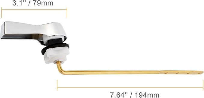 Hibbent Universal Metal Front Mount Toilet Handle Replacement Kit, Brass Toilet - Image 7