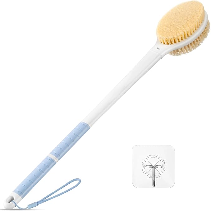 Back Scrubber Body Shower Brush: 20.5‘’ Extra Long Anti Slip Handle Bath Brush by Rafow
