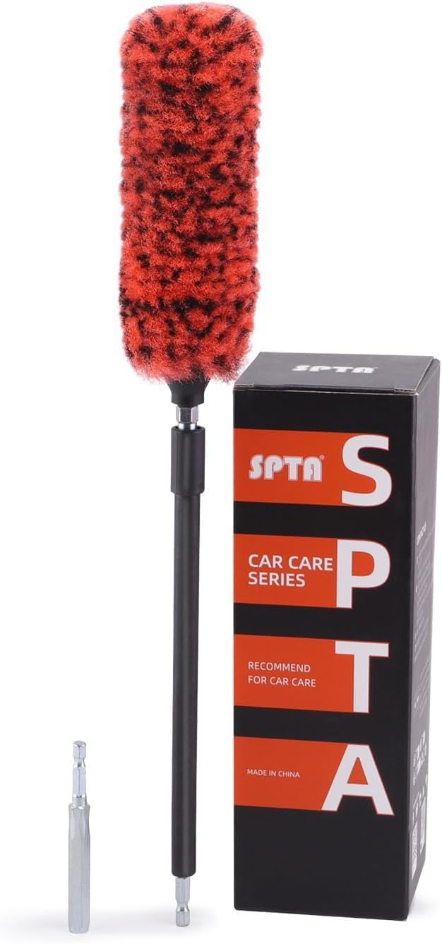 SPTA 1 Pc Soft Microfiber Extended Reach Rim Drill Wheel Brush, Microfibre by SPTA