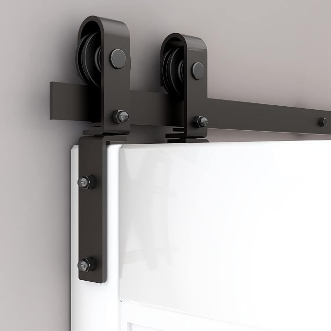 52" Bi-Folding Sliding Barn Door Hardware Track Kit, Smoothly&Quietly, Side - Image 3
