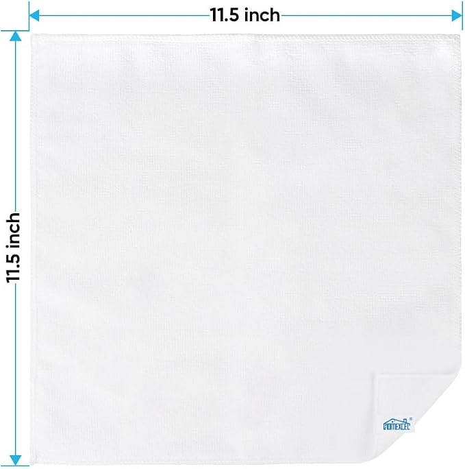 HOMEXCEL White Microfiber Cleaning Cloth, 12 Pack Premium Microfiber Towels - Image 7