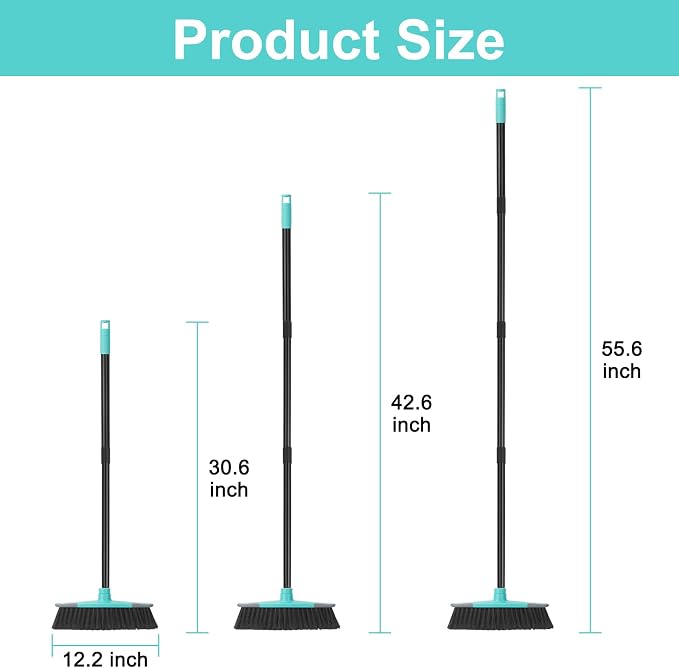 KeFanta Broom for Sweeping Indoor, Soft Bristle Angle Brooms for Floor Cleaning - Image 8