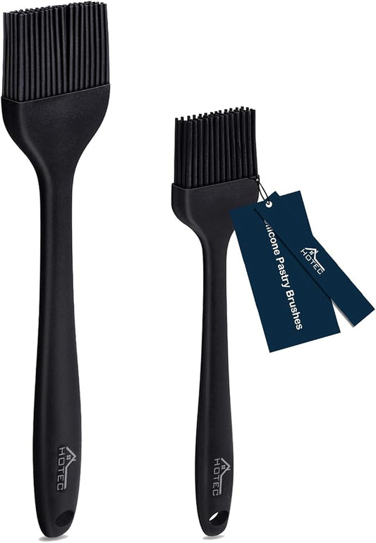 HOTEC 600℉ Heat Resistasnt Basting Brushes, BPA Free Silicone Pastry Brush by Hotec