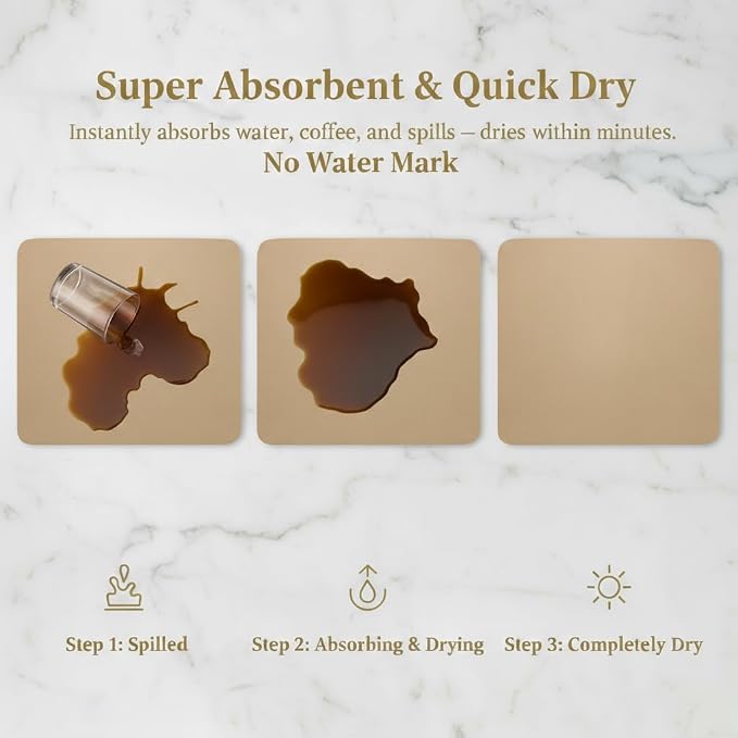 Dish Drying Mat Super Absorbent – 16" x 18" Coffee Mat - Image 5