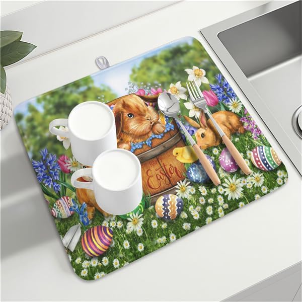 Easter Bunnies Eggs Dish Drying Mat - Image 8