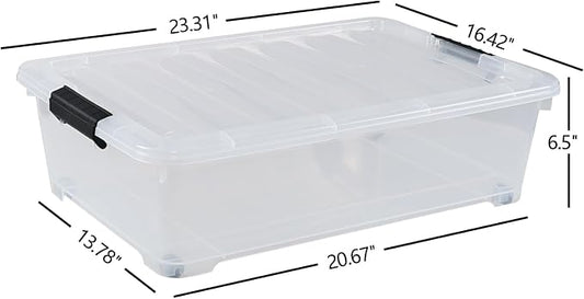 4-Pack 25 Quart Under Bed Plastic Storage Bins - Image 2