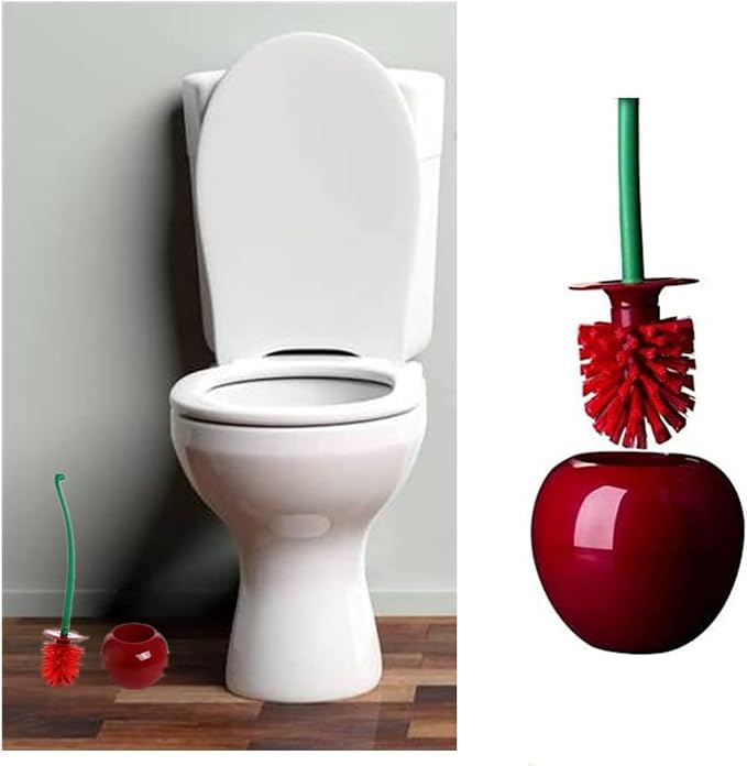 Cherry Toilet Brush and Holder, Cute Design - Image 4