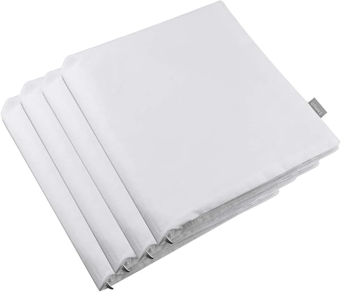 Thmyo 4-Pack 100% Cotton Comfortable Solid Decorative Throw Pillow Case Square Cushion Cover Pillowcase Christmas Pillow Covers DIY Pillowcase for Sofa Bed Car(Only Covers,No Pillows)(16x16inch,White)