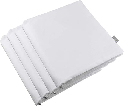 Thmyo 4-Pack 100% Cotton Comfortable Solid Decorative Throw Pillow Case Square Cushion Cover Pillowcase Christmas Pillow Covers DIY Pillowcase for Sofa Bed Car(Only Covers,No Pillows)(16x16inch,White)