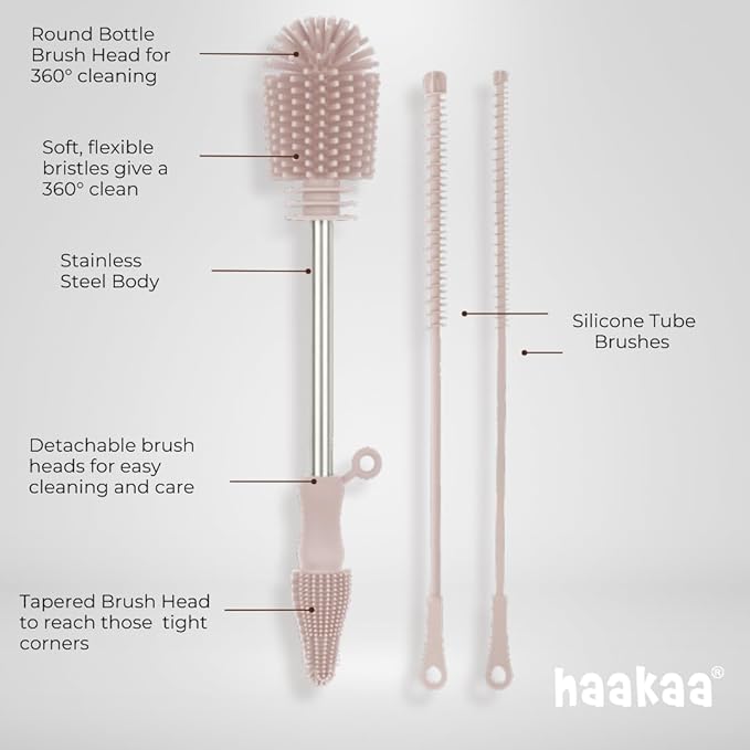 Haakaa Silicone Cleaning Brush Kit – Household Cleaning Brushes - Image 4