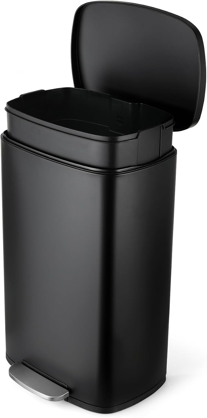 8 Gal Kitchen Trash Can, 30L Recycling or Garbage Bin, Brushed Stainless Steel by ComfyCorner