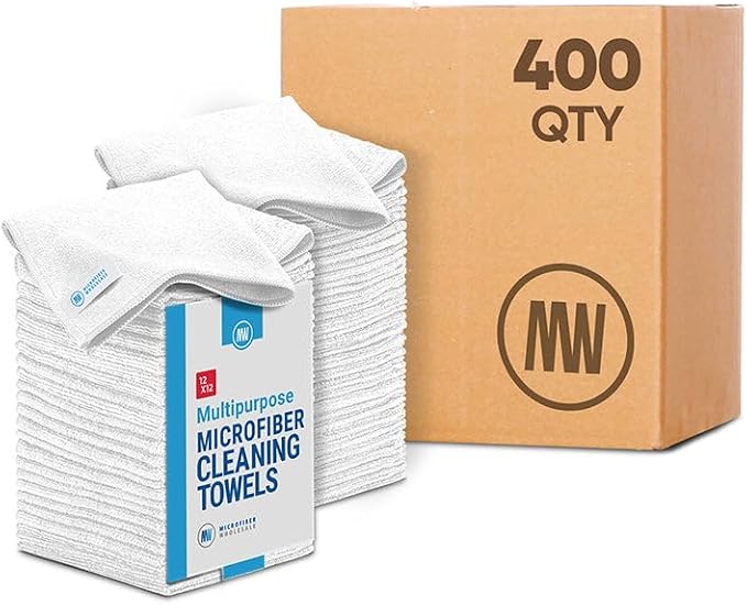 Microfiber Wholesale Bulk 12” X 12” All Purpose Towels Case Quantity | No by MicrofiberWholesale