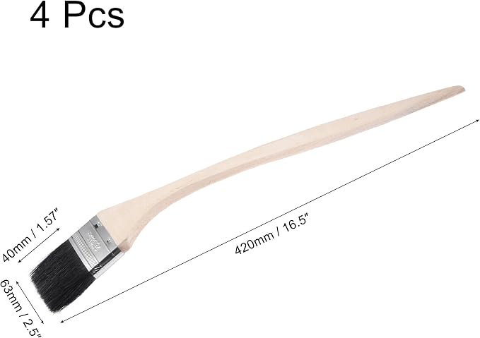 uxcell Bent Radiator Paint Brush 17" Length 2.5" Width Bristle - Image 2