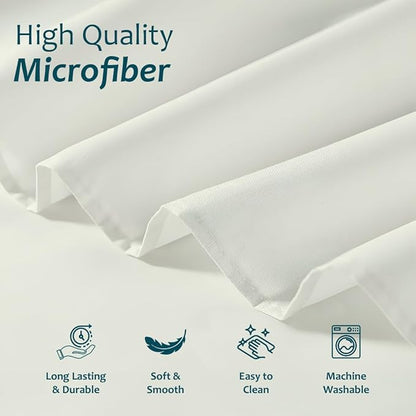 Shreem Linen Ruffled Bed Skirt with Split Corners, Gathered Style, 100% Microfiber, 10-Inch Drop, Dust Ruffle Bedskirt with Platform, Full, Ivory